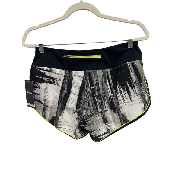 Asics Everysport Short Womens M Elastic Waist Black White Athleisure Workout NEW - Picture 4 of 15